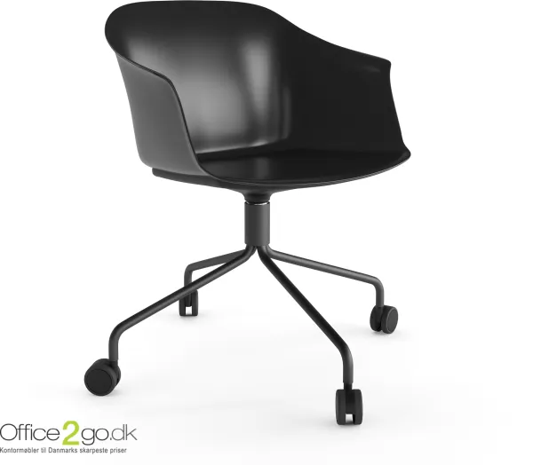 Chaise Polytone C - avec cadre pivotant et roulettes