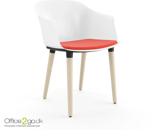 Chaise Polytone C - Pieds en frêne - Assise rembourrée